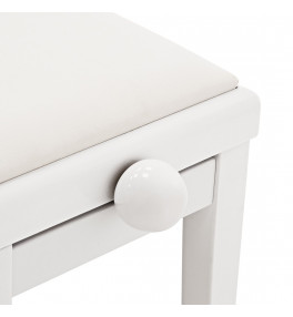 Adjustable Piano Bench White - 1