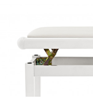 Adjustable Piano Bench White - 2