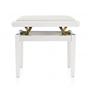 Adjustable Piano Bench White - 3