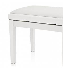 Adjustable Piano Bench White - 4