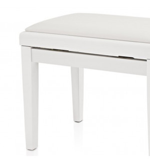 Adjustable Piano Bench White - 4